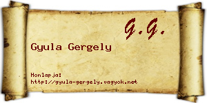 Gyula Gergely névjegykártya